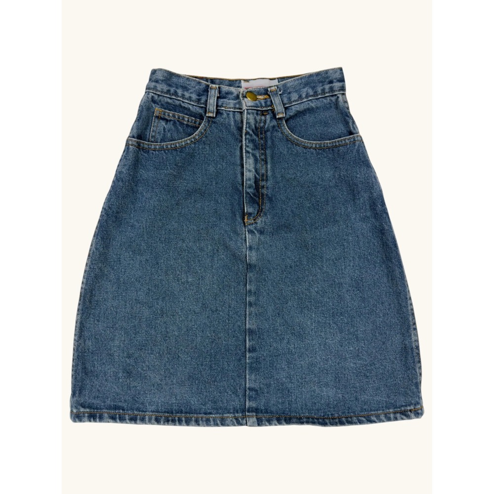 Prezzia Sportwear Internazionale Denim Mini Skirt Medium Wash Vintage Size 7